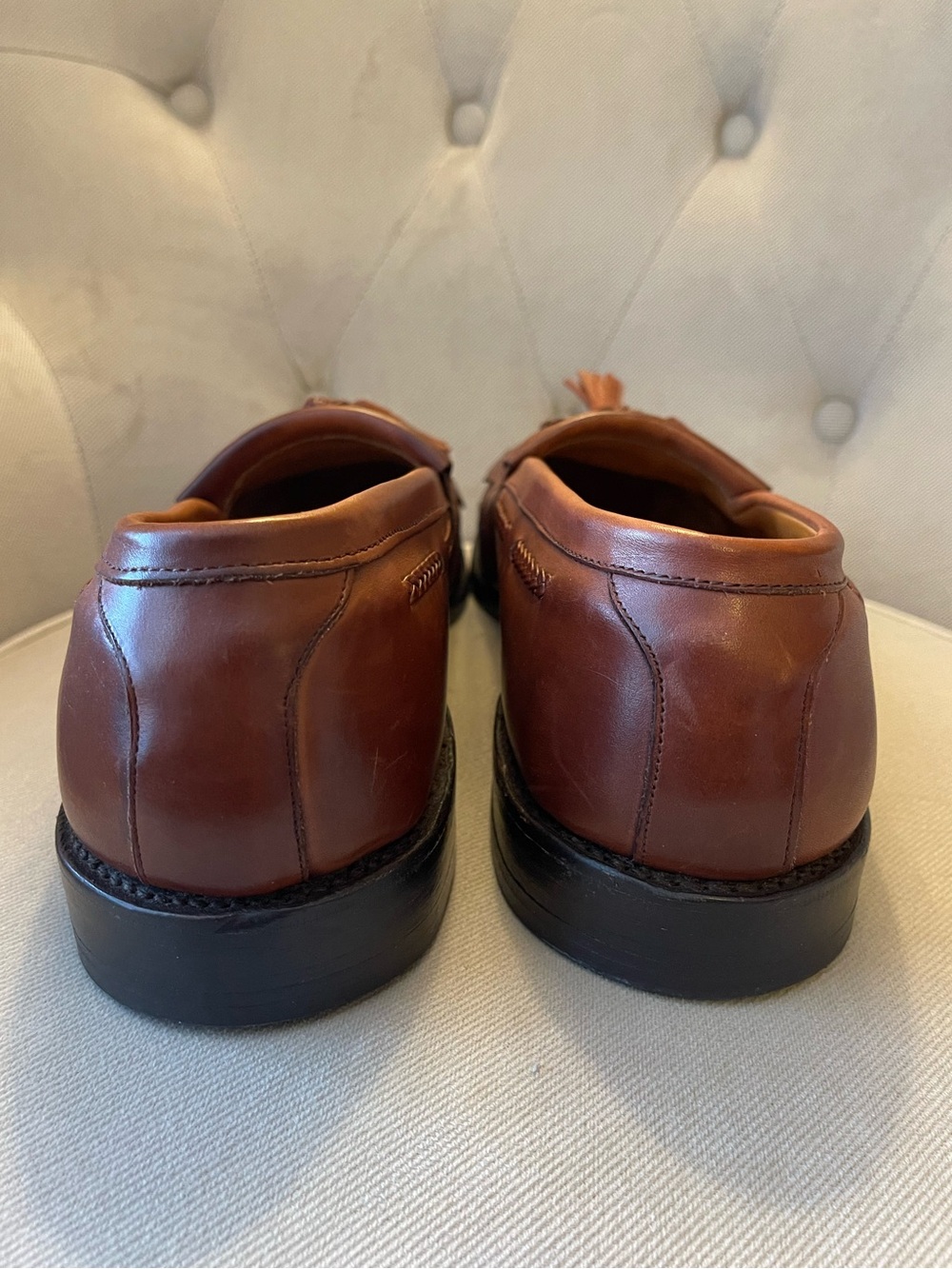 Allen Edmonds "Cody" Woven Tassel Loafers (Size 11.5 D in Chili) - Picture 3 of 8